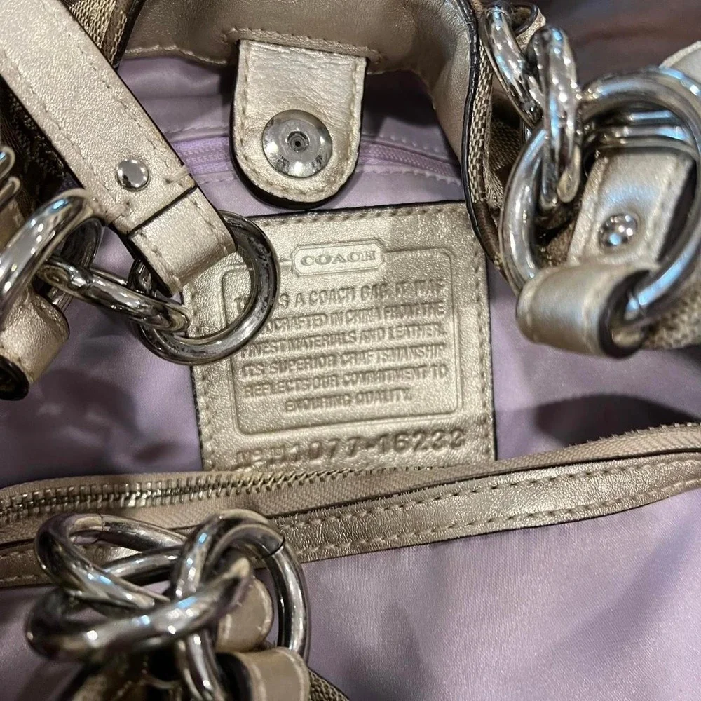 y2k 2000s Coach Signature C Monogram Alexandria Shoulder Bag / handbag